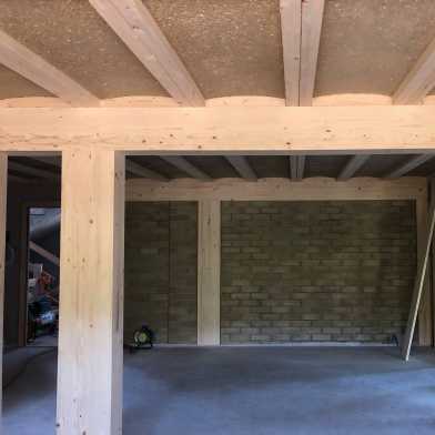 Shed with clay and wood